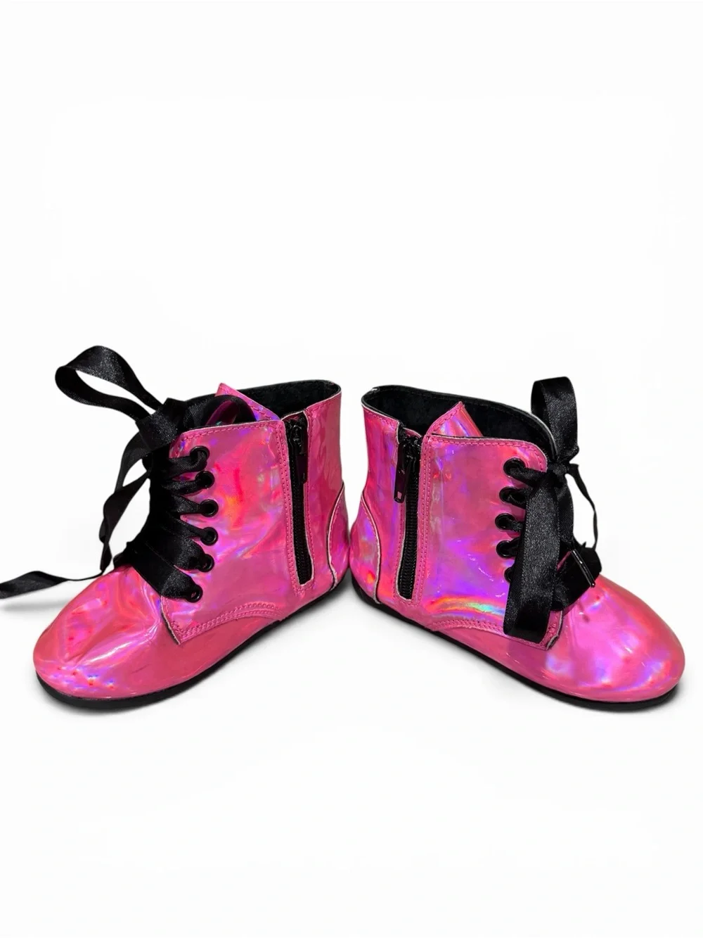 Spellbound Soles Metallic Pink Holographic Boots Toddler Size 9 Alternative Goth
